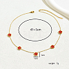 Golden Stainless Steel Flower Pendant Necklace for Women WB0068-2-1