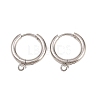 316 Stainless Steel Huggie Hoop Earring Findings EJEW-B158-01C-P-1