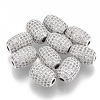 Rack Plating Brass Cubic Zirconia Beads ZIRC-S052-066P-1