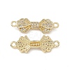 Brass Micro Pave Clear Cubic Zirconia Connector Charms KK-E068-VB394-1
