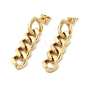 Ion Plating(IP) 304 Stainless Steel Curb Chains Dangle Stud Earrings for Women EJEW-G289-14G-1