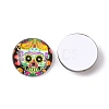 Half Round/Dome Candy Skull Pattern Glass Flatback Cabochons for DIY Projects X-GGLA-Q037-12mm-12-2