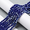 Opaque Solid Color Electroplate Glass Beads Strands GLAA-F029-P4mm-C10-4