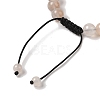8mm Round Natural Purple Quartz Braided Bead Bracelets BJEW-C067-01B-25-4