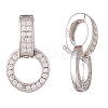 2Pcs 925 Sterling Silver Pave Clear Cubic Zirconia Twister Clasps STER-HS0001-22B-P-1