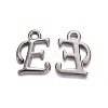 Gunmetal Plated Alloy Letter Pendants PALLOY-J718-01B-E-1