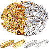 100Pcs 2 Colors Brass Crystal Rhinestone Spacer Bars ALRI-SC0001-61A-1