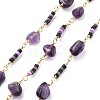 Natural Agate & Glass Link Chains CHC-K014-11G-03-1