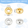   200Pcs 2 Colors Brass Spacer Beads KK-PH0006-56A-2