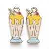 Light Gold Plated Alloy Jewelry Enamel Pendants X-PALLOY-Z001-27B-1