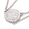 Non-Tarnish 304 Stainless Steel Saint Benedict Link Bracelet for Men Women STAS-E160-34P-2