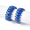 Oval Natural Agate Beaded Stretch Bracelets for Women Men G-Q601-23C-4