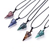 Natural & Synthetic Mixed Stone Pendants Necklaces NJEW-E140-A-1