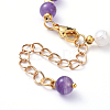 Natural Pearl & Natural Amethyst Beaded Bracelets BJEW-JB05153-02-3