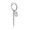 Tarnish Resistant 304 Stainless Steel Dragon with Tassel Dangle Clip-on Earrings DRAG-PW0001-80A-P-1