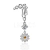 Brass Pave Clear Cubic Zirconia Clip on Belly Rings FS-WG683DA-04-1