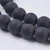 Natural Black Agate Beads Strands X-G-G447-4A-3