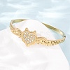 Halloween 304 Stainless Steel Crystal Rhinestone Heart Bat Open Hinged Bangles for Women SA-CBA7A40-06G-3