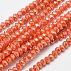 Faceted Rondelle Full Rainbow Plated Imitation Jade Electroplate Glass Beads Strands EGLA-J134-3x2mm-FR13-1