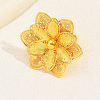 Exaggerated Iron Flower Open Cuff Ring for Festivals BB3093-3
