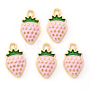 Light Gold Plated Alloy Enamel Pendants ENAM-R136-20A-1