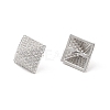 Clear Cubic Zirconia Pyramid Stud Earrings EJEW-P213-04P-2
