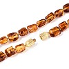 Natural Amber Nuggets Beaded Necklaces NJEW-T019-06-5