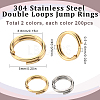 SUNNYCLUE 400Pcs 2 Colors 304 Stainless Steel Split Rings STAS-SC0005-99-2