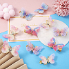 5 Pairs 5 Colors Cloth with Alloy Alligator Hair Clips for Girl PHAR-TA0001-09-9