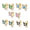 Brass Micro Pave Clear Cubic Zirconia Butterfly Hoop Earrings EJEW-L269-125G-1