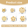 360Pcs 12 Styles Alloy & Brass Bead Caps FIND-HS0001-89-2