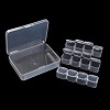 12 Grids Rectangle Plastic Bead Organizer Containers CON-XCP0002-29-2