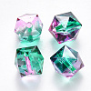 Two Tone Transparent Spray Painted Acrylic Beads ACRP-T005-26Q-1
