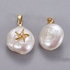 Natural Cultured Freshwater Pearl Pendants KK-L187-10G-2