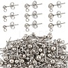 100Pcs 3 Styles Original Color 304 Stainless Steel Ball Post Stud Earring Findings STAS-YW0003-06-1