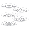 30Pcs 5 Styles Zinc Alloy Hair Bands for Girls OHAR-GA0001-17-1