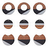 Tri-color Resin & Wood Pendants RESI-CJ0001-15-2