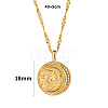 Golden Stainless Steel Micro Pave Cubic Zirconia Pendant Necklaces UF9683-2-2