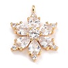 Brass Micro Pave Clear Cubic Zirconia Pendants ZIRC-L097-036G-1