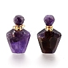 Faceted Natural Amethyst Openable Perfume Bottle Pendants G-E564-09F-G-1