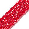 Faceted(32 Facets) Electroplate Glass Bead Strands X-EGLA-R015-4mm-20-1