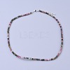 Natural Tourmaline Beaded Necklaces NJEW-K114-C-A15-1