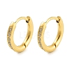 Ion Plating(IP) 304 Stainless Steel Micro Pave Clear Cubic Zirconia Huggie Hoop Earrings EJEW-C096-01B-G-1