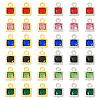 72Pcs 12 Styles Rack Plating Brass Glass Charms KK-TA0001-78-2