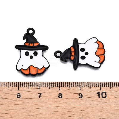 Halloween Theme Spray Painted Alloy Enamel Pendants LS-ENAM-T020-09F-1