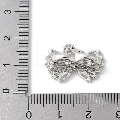 Swan Brass Micro Pave Cubic Zirconia Fold Over Clasps KK-D324-30P-1