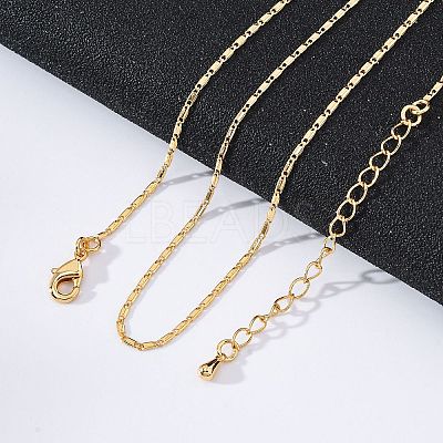 Long-Lasting Plated Brass Link Chain Necklaces NJEW-K112-14G-NF-1