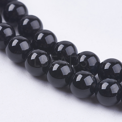 Natural Black Onyx Beads Strands G-H1567-4MM-1
