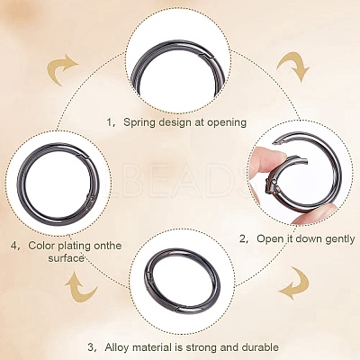 10Pcs Alloy Spring Gate Rings FIND-SP0001-38B-1