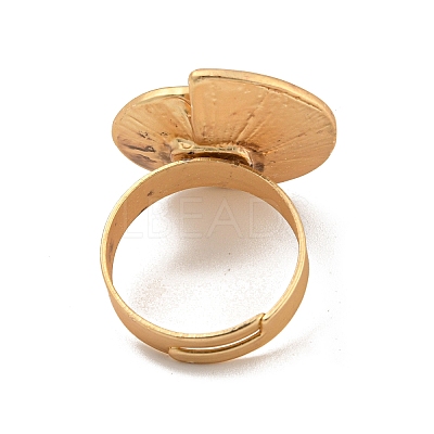 Matte Gold Alloy Adjustable Rings for Women LS-RJEW-K260-07F-1